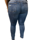 Stretchy Mid Rise Distressed Curvy Jeans