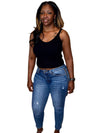 Zipper Denim Jeans