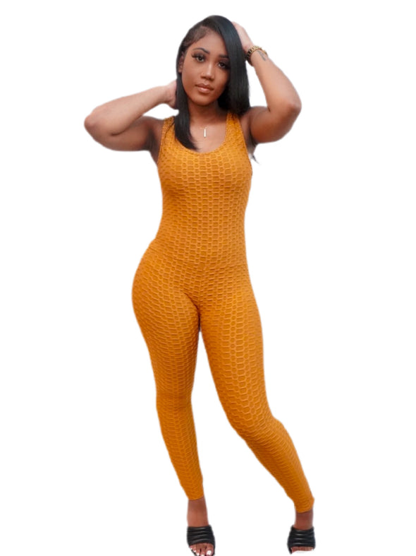 One Piece Honeycomb Jumpsuit